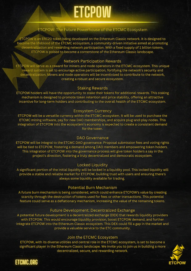ETCPOW Tokenomics V1
